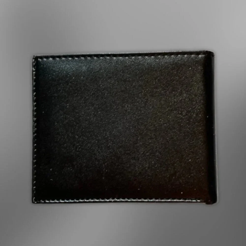 Camus Cognac Leather Wallet Multiple Card Slot Compact Style Black OS Preloved